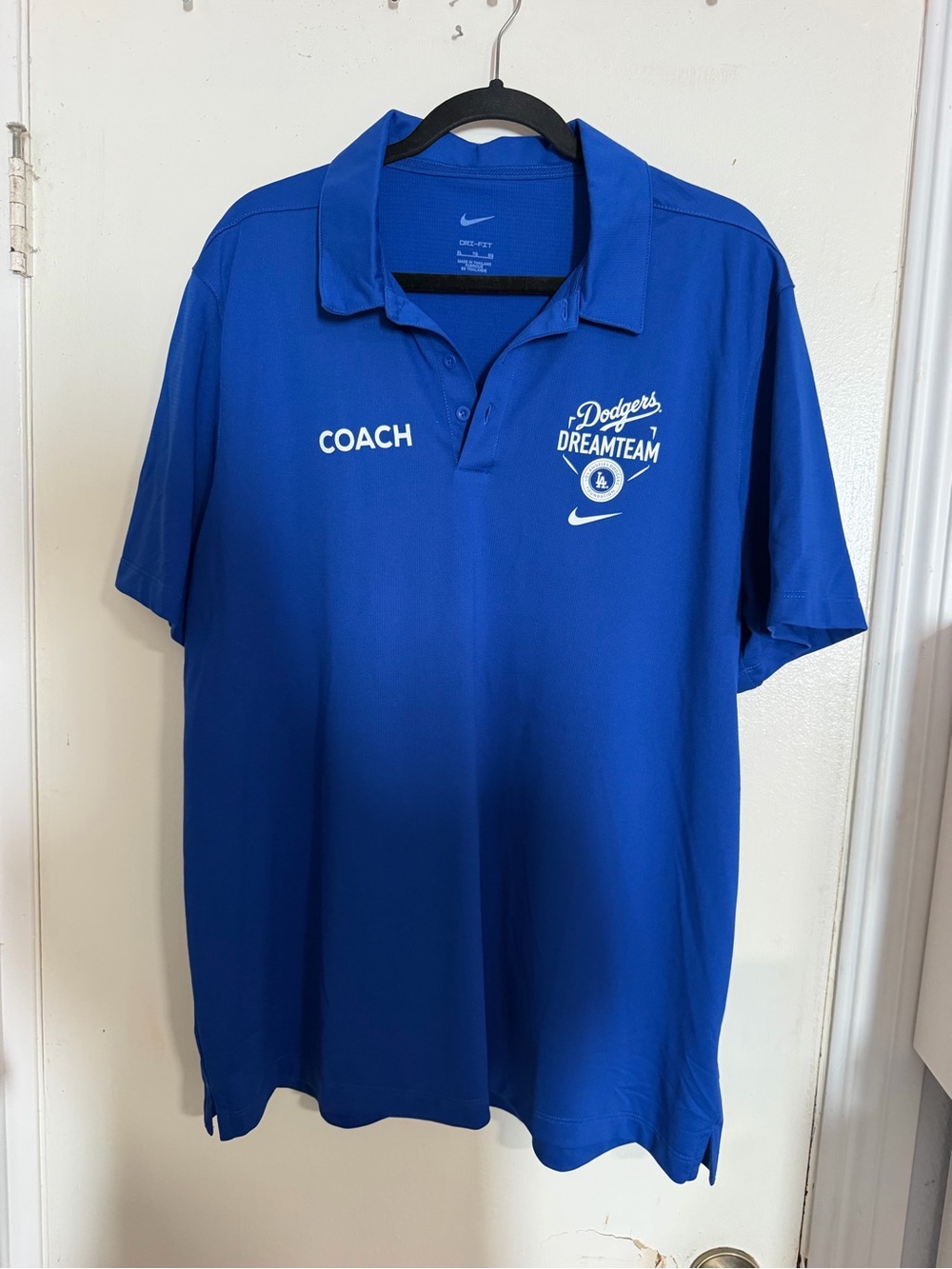 NWT Nike Dri-FIT LA Dodgers Foundation Dreamteam Coach Polo Shirt Size XL